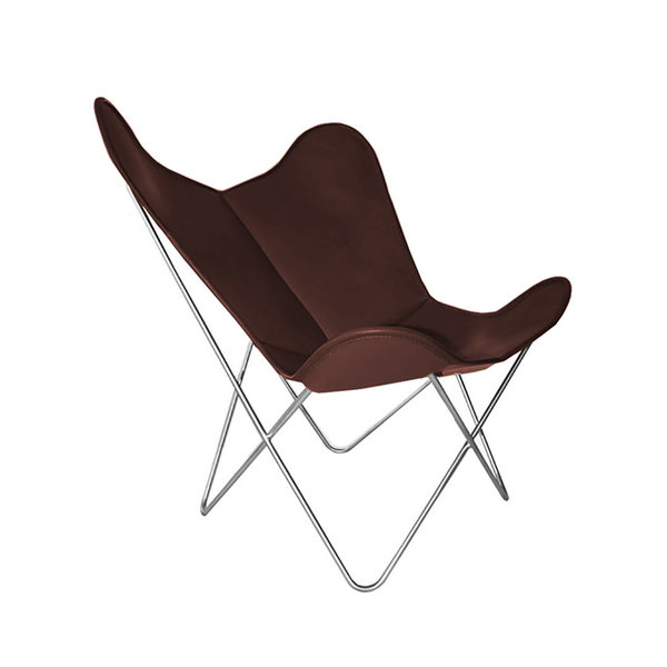 Hardoy Butterfly Chair KIDS leather coffee brown