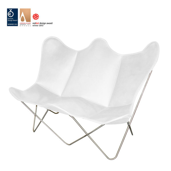 Butterfly TWIN CHAIR leather white