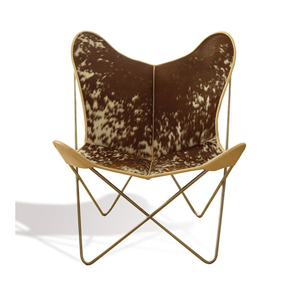 Hardoy Butterfly Chair ORIGINAL cowhide brown and white