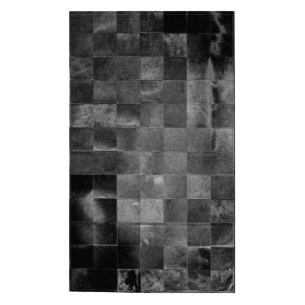 Sombra gris: Patchwork carpet from black and grey cowhide