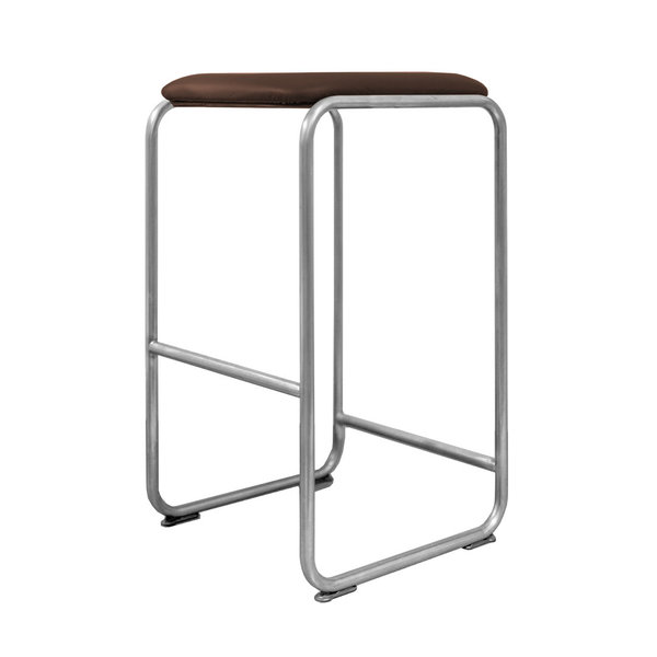 Barstool WB22 leather coffee brown