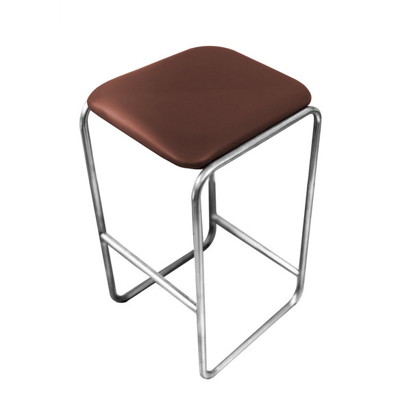 Barstool WB19 leather coffee brown