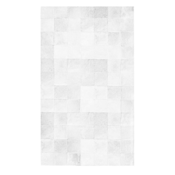 Porcelain: Patchwork carpet from white cowhide