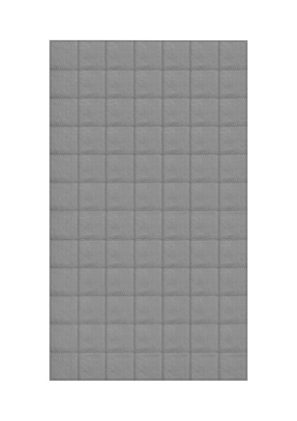 Platin: Patchwork-Teppich aus grauem Rindsleder