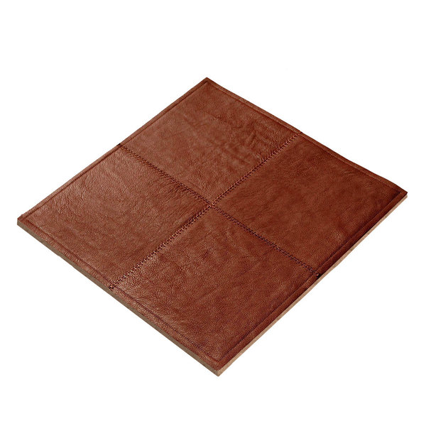 Tobacco: Patchwork carpet from brown leather
