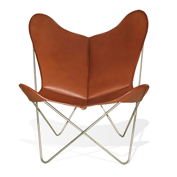 Hardoy Butterfly Chair ORIGINAL leather tobacco brown