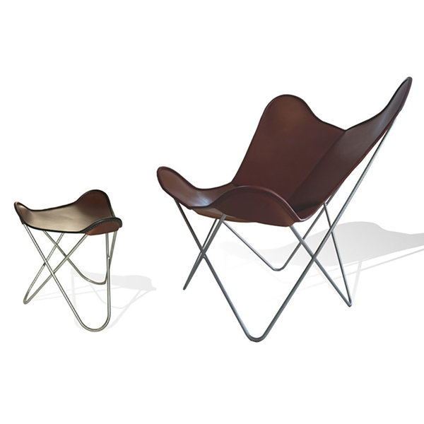 Hardoy Butterfly Chair ORIGINAL leather coffee brown