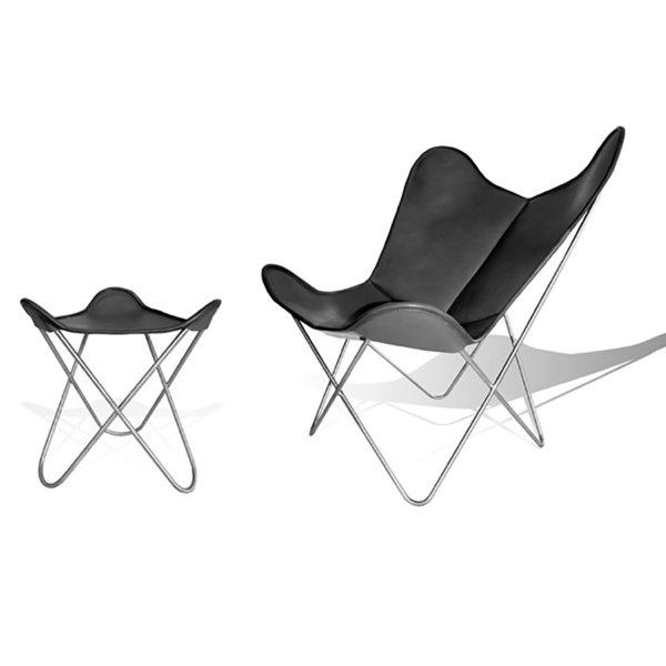 Hardoy Butterfly Chair ORIGINAL leather black