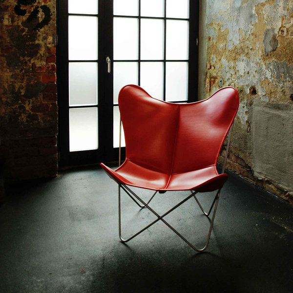 Hardoy Butterfly Chair ORIGINAL leather Ferrari red