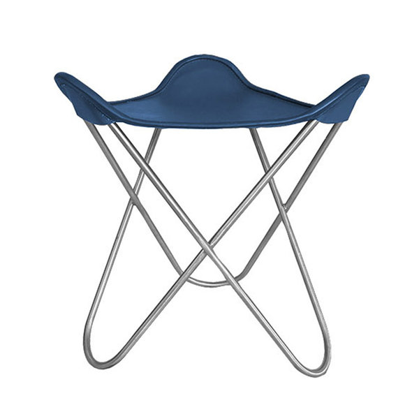 Ottoman für Hardoy Butterfly Chair Leder marineblau