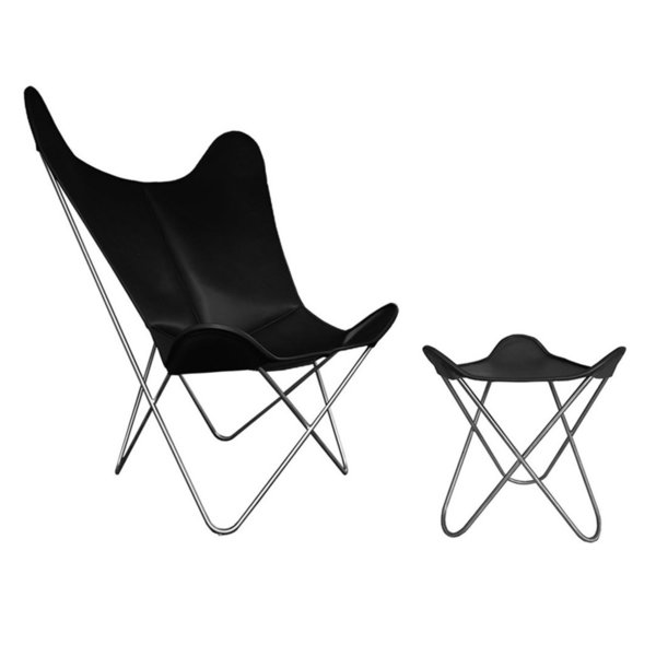 Hardoy Butterfly Chair GRAND COMFORT Leder schwarz