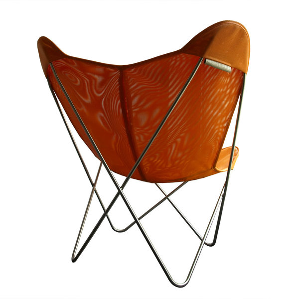 Hardoy Butterfly Chair ORIGINAL Tecfab orange mit Ottoman