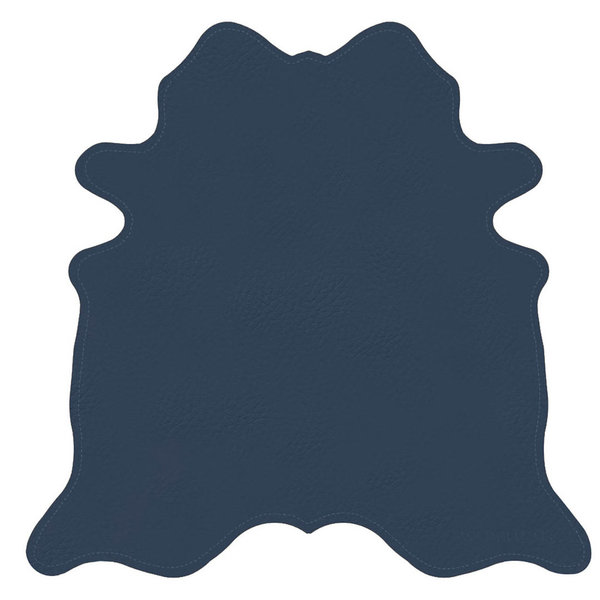 Indigo: Rinderteppich aus blauem Neckleder
