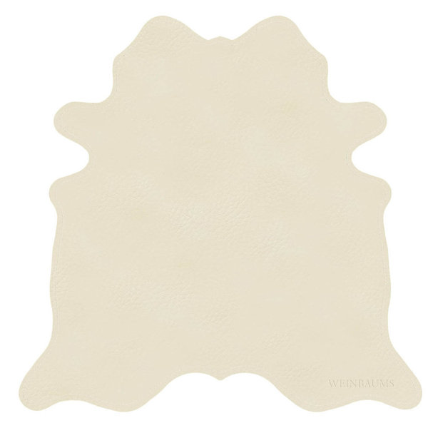Coconut: Creamy white neck leather cow rug