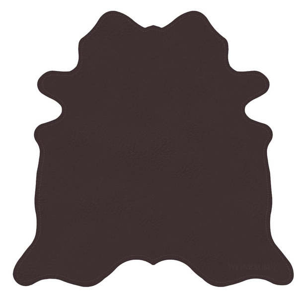 Coffee: Dark brown neck leather cow rug