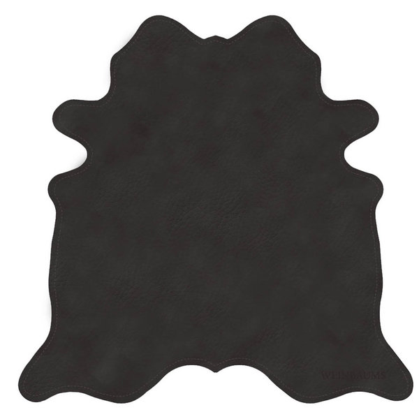 Velvet night: Black neck leather cow rug